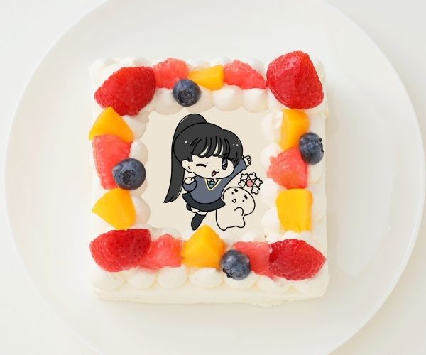 1D&ゆーぽん】四角型写真ケーキ 4号 12cm（Cake.jp ORIGINAL 