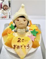 立体チョコ人形 手作り 付き生クリームケーキ 6号 18cm