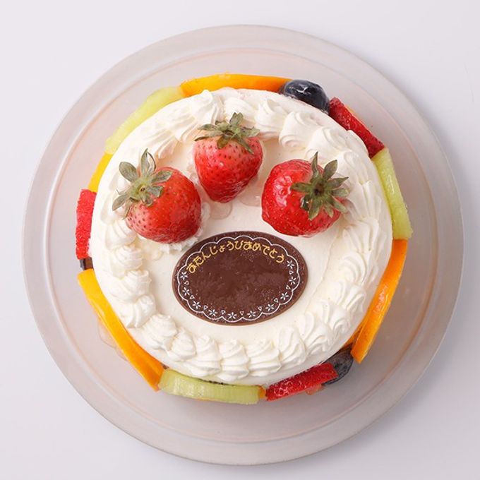 輪切りのフルーツが付くかわいい萌え断ケーキ♪ スペシャルレインボーケーキ 5号 15cm 3