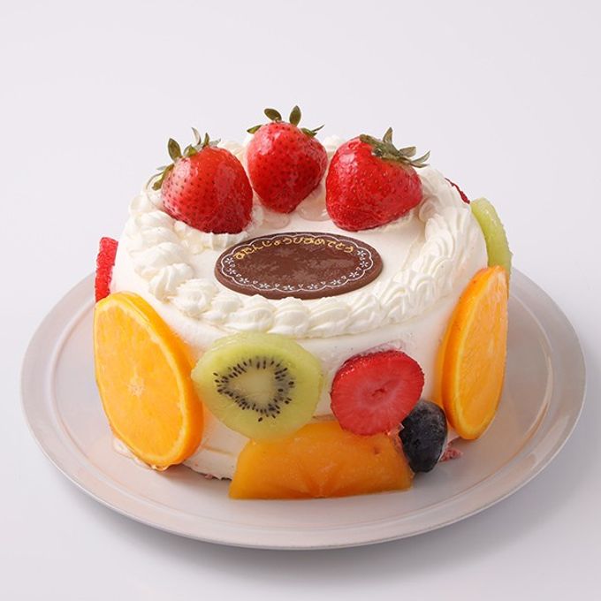 輪切りのフルーツが付くかわいい萌え断ケーキ♪ スペシャルレインボーケーキ 5号 15cm 2