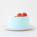 お空のような萌え断ケーキ♪ 水色クリームの6色レインボーケーキ 5号 4