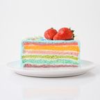 お空のような萌え断ケーキ♪ 水色クリームの6色レインボーケーキ 5号 5