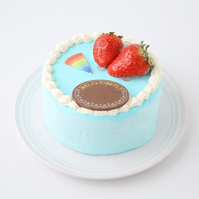 お空のような萌え断ケーキ♪ 水色クリームの6色レインボーケーキ 5号 1