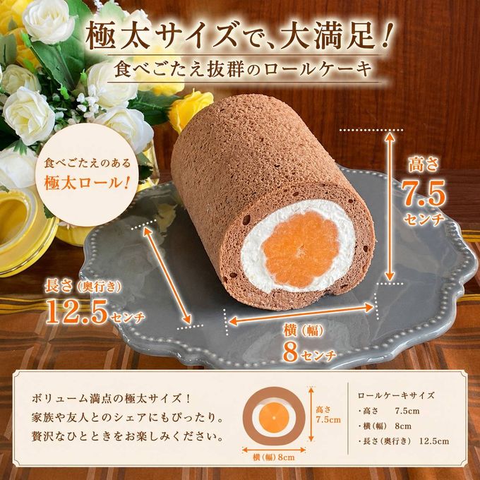 【卵・乳・小麦・ナッツ不使用】極太・まるごとみかんロールケーキ 3