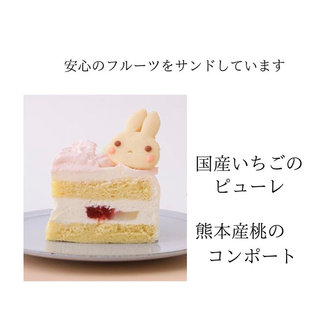 天然色素・国産小麦粉と安心材料☆季節のうさくまケーキ☆ばらの庭☆ 4号 12cm  7