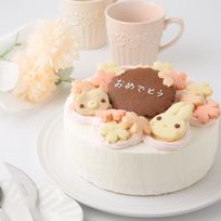 〈アレルギー対応〉天然色素・国産小麦粉と安心食材★季節のうさくまケーキ★桜★ 5号 15cm【卵乳除去可能】