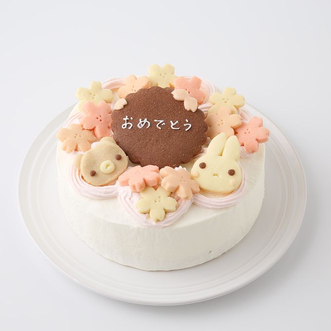 天然色素・国産小麦粉と安心食材☆季節のうさくまケーキ☆桜☆ 5号 15cm 7