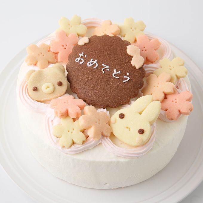 天然色素・国産小麦粉と安心食材☆季節のうさくまケーキ☆桜☆ 5号 15cm 2