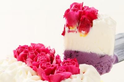 アイスケーキ ホワイトデーローズ エディブルフラワー食用花 バラ 12cm 6