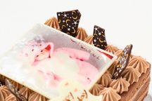 【横浜の人気店・ナッシュカッツェ】スクエア型フォトチョコ生クリームデコレーションケーキ 9cm 8