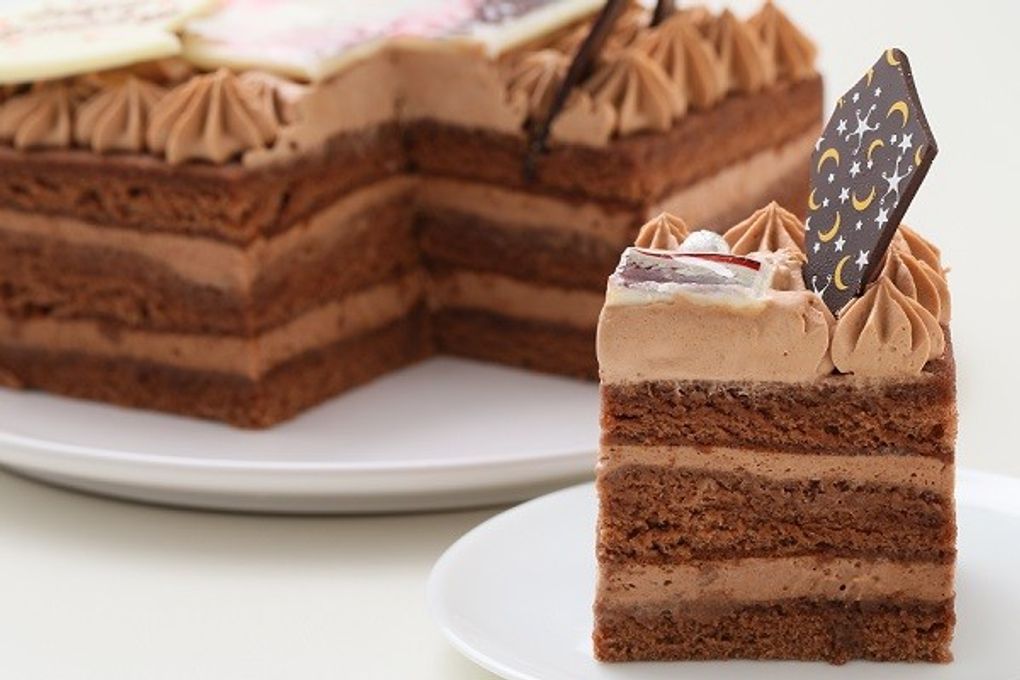 【横浜の人気店・ナッシュカッツェ】スクエア型フォトチョコ生クリームデコレーションケーキ 9cm 5