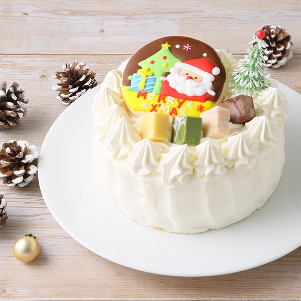 Xmas アイシングクッキー生クリームケーキ 5号（ケーキ工房 モンクール 