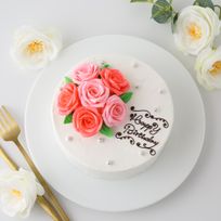 推しカラーでカスタマイズ！バラデコレーションケーキ 6号《センイルケーキ》