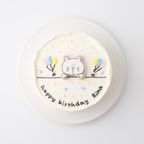 イラストクッキー バルーン 韓国風センイルケーキ 生クリームデコレーション 4号 3