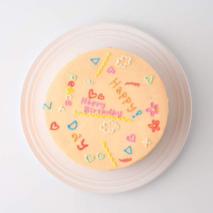 色が選べる韓国風落書きケーキ 5号《センイルケーキ》 3