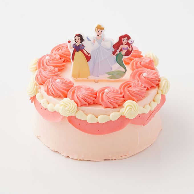 色が選べるドレス風センイルケーキ 4号 ディズニープリンセスキャンドル付き《センイルケーキ》 5
