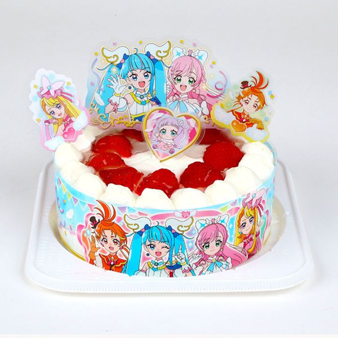 乳製品・小麦粉除去可能 ひろがるスカイ！プリキュア 生デコレーションケーキ  5号 15cm 7