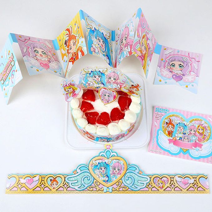 乳製品・小麦粉除去可能 ひろがるスカイ！プリキュア 生デコレーションケーキ  5号 15cm 4