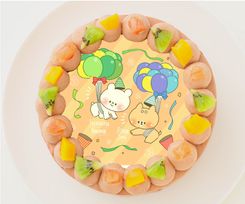 【しろくまななみん】丸型写真チョコレートケーキ 3号 9cm