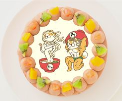 【わんこそば】丸型写真チョコレートケーキ 3号 9cm