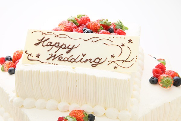 スクエア3段ウエディングケーキ 上段6号×中段9号×下段11号