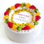 父の日黄色バラケーキ メッセージプリント フレッシュ生クリームのフルーツデコレーションケーキ 4号 12cm cream-4-father 2