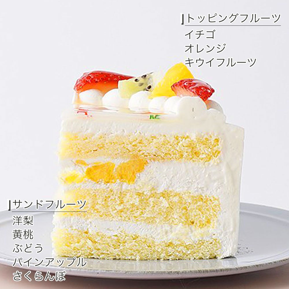 誕生日花ケーキ メッセージプリント フレッシュ生クリームのフルーツデコレーションケーキ 4号 12cm 2～3名様用 cream-4-flower（CAKE  EXPRESS）