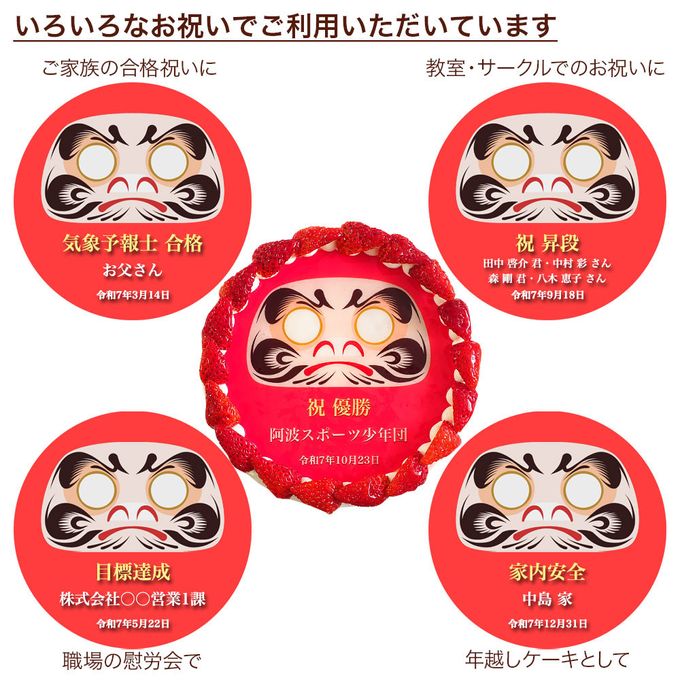 アレルギー対応 卵不使用 いちごのだるまケーキ 生クリームショートケーキ 5号 cream-5-daruma-noegg 2