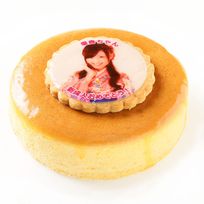 写真ケーキ スフレチーズケーキ 6号 18cm cheese-6-cookie