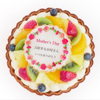 母の日カーネーションケーキ メッセージプリント フルーツタルト