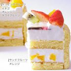 写真ケーキ スクエア型 ビスキュイ付フレッシュフルーツ乗せ生クリームショートケーキ 7号 21×21cm square-7-p2 6