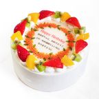 【卵不使用 メッセージケーキ】アレルギー対応誕生花ケーキ 生クリーム 4号 12cm cream-4-flower-noegg 2