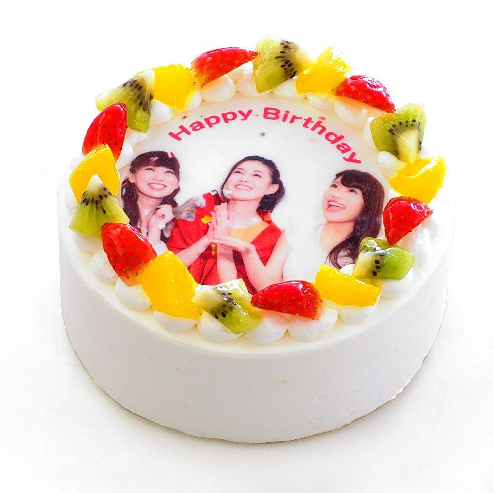 写真ケーキ フレッシュフルーツ三種デコレーション 生クリームショート