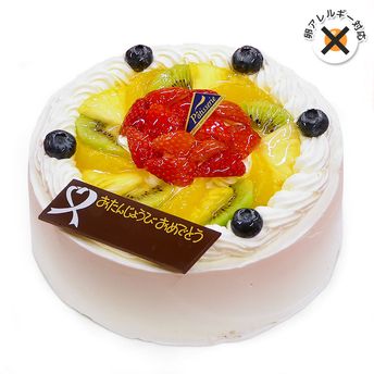 卵不使用 フレッシュフルーツ乗せ生クリームショートケーキ