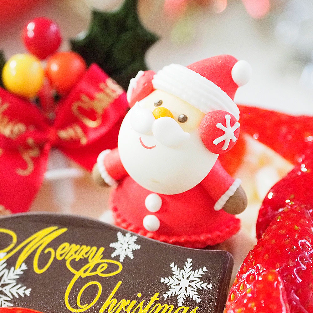 クリスマスケーキ スクエア型 イチゴ生クリーム 4号 11.5×11.5cm 