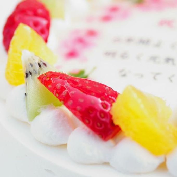 アレルギー対応 卵不使用 春のお祝い桜ケーキ メッセージプリント フレッシュ生クリームのフルーツデコレーションケーキ 5号 15cm cream-5-spring-noegg 6