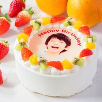 写真ケーキ フレッシュフルーツ三種デコレーション 生クリームショートケーキ 8号 24cm cream-8-p2
