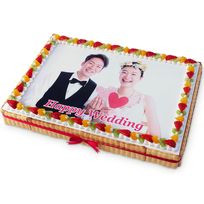 写真ケーキ スクエア型 ビスキュイ付フレッシュフルーツ乗せ生クリームショートケーキ 50×34cm square-14-p2