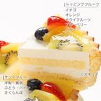 写真ケーキ ビスキュイ付フレッシュフルーツ乗せ生クリームショートケーキ 8号 24cm cream-8-bp 6