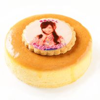 写真ケーキ スフレチーズケーキ 7号 21cm cheese-7-cookie