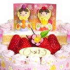 ひな祭りケーキ 段飾りいちご生クリーム 5号 15cm cream-5-hdan ひな祭り2026 5
