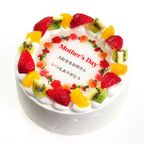 母の日カーネーションケーキ メッセージプリント フレッシュ生クリームのフルーツデコレーションケーキ 4号 12cm cream-4-mother 母の日2026 1