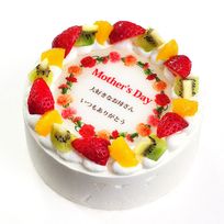 母の日カーネーションケーキ メッセージプリント フレッシュ生クリームのフルーツデコレーションケーキ 4号 12cm cream-4-mother 