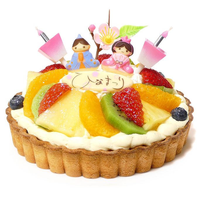 ひな祭りケーキ フルーツタルト 4号 12cm tart-4-hina 1