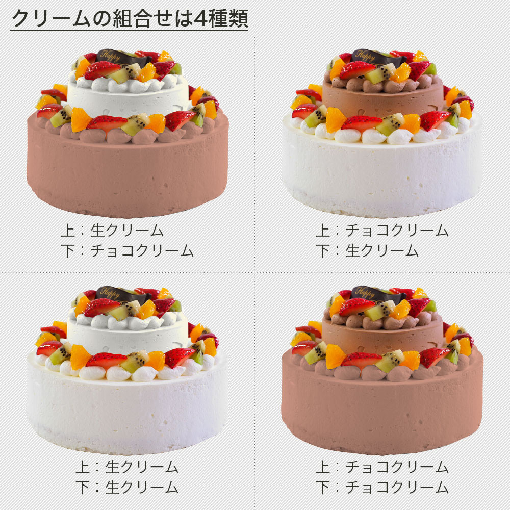 ダブルタワーショートケーキ ミニ 6号18cm＋4号12cm double