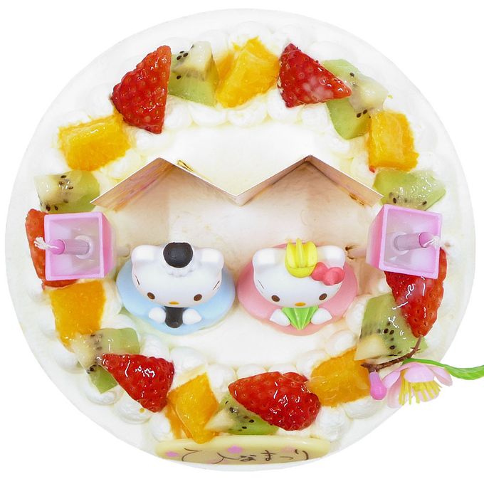 ひな祭りケーキ ハローキティ フレッシュ生クリームのデコレーションケーキ 8号 24cm cream-8-hina-hk ひな祭り2026 3