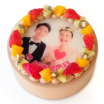 写真ケーキ フレッシュフルーツ三種デコレーション 生チョコクリームショートケーキ 7号 21cm choco-7-p2