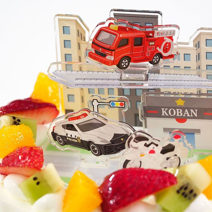 デコスタトミカ緊急車両 生クリーム 5号 15cm ds-emg-cream-5 こどもの日2026  2