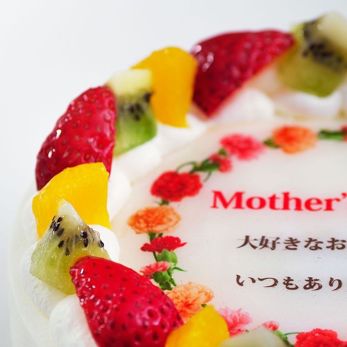 母の日カーネーションケーキ メッセージプリント フレッシュ生クリームのフルーツデコレーションケーキ 8号 24cm cream-8-mother 母の日2026 5
