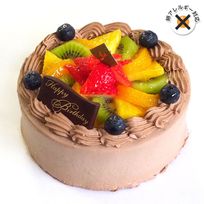 アレルギー対応 卵不使用 フレッシュフルーツ乗せ生チョコクリームショートケーキ 5号 15cm choco-5-noegg